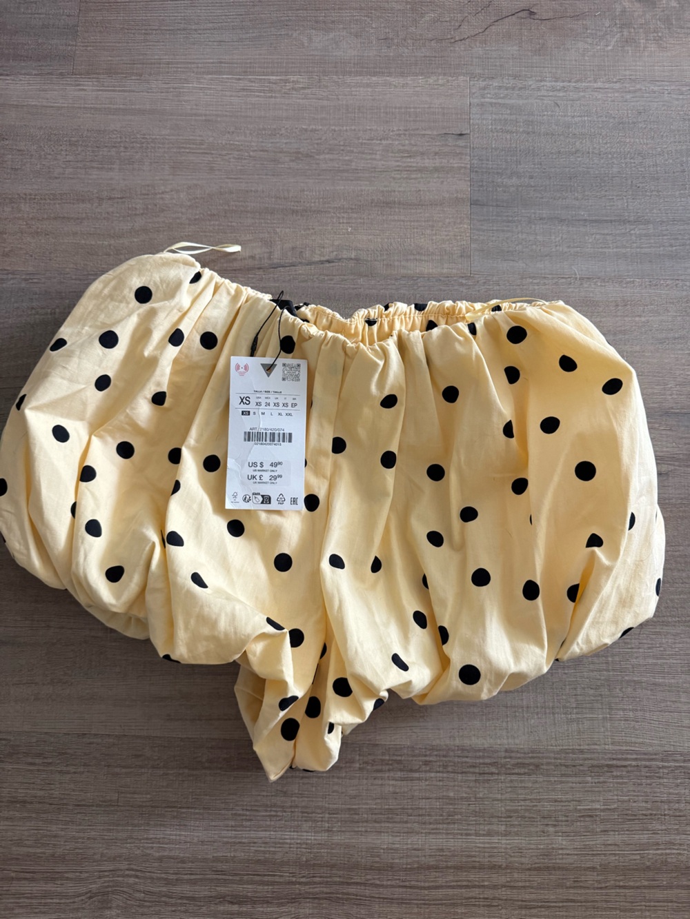 ZARA Yellow Polka Dot skort BNWT
